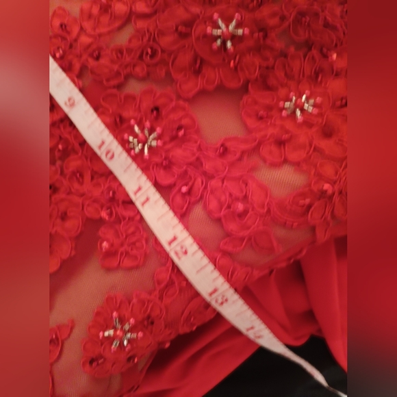 Sherri Hill Red Halter Sleeveless Gown for Prom - Picture 8 of 10